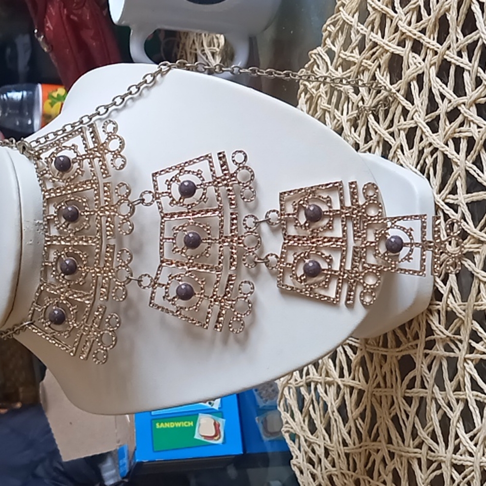 Statement goldtone necklace